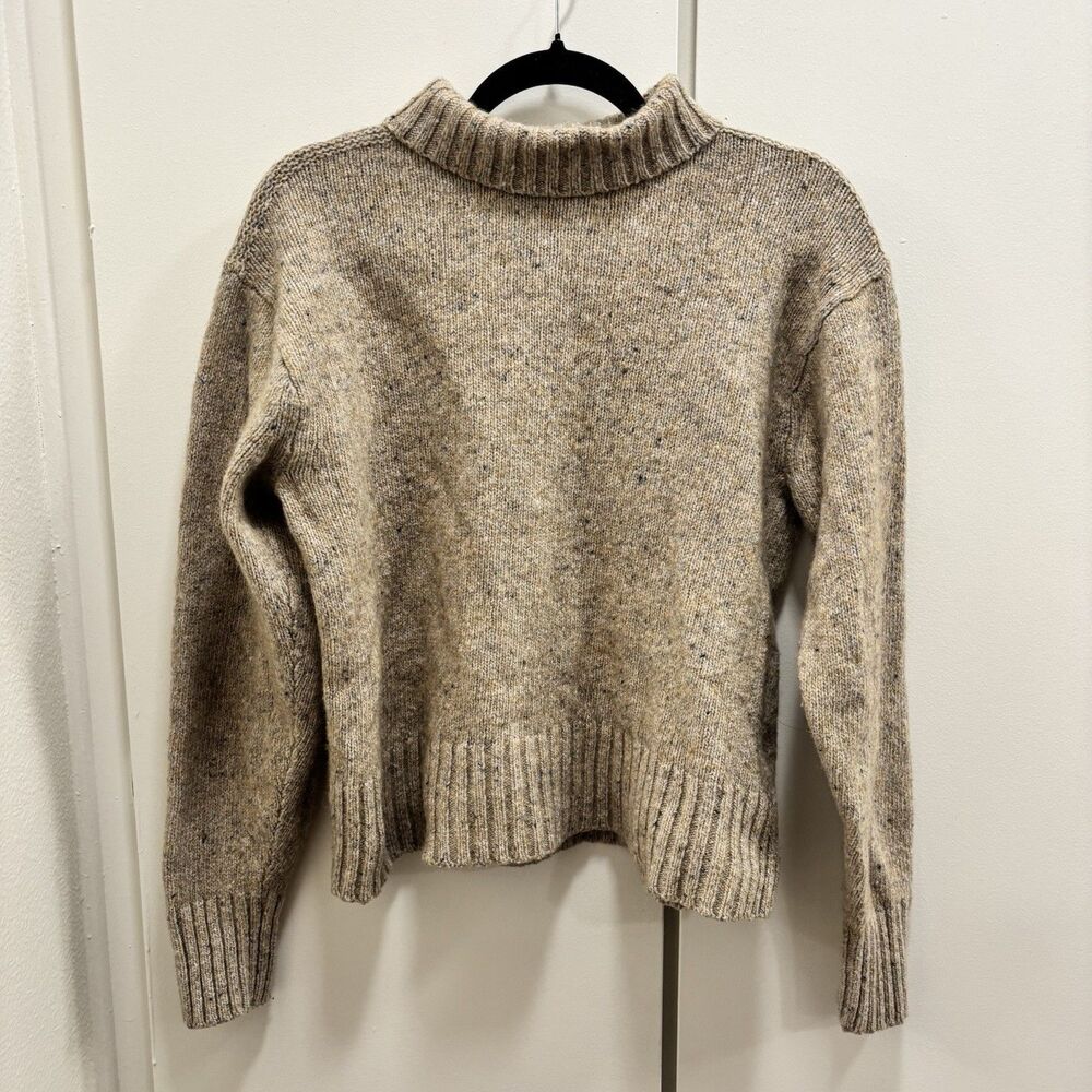 JW Anderson x Uniqlo Sz Small Speckled Oatmeal Mock Neck Wool Blend Sweater